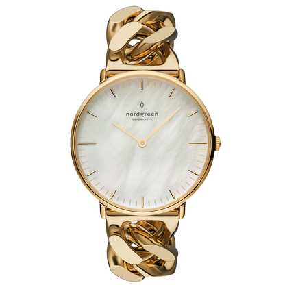 Nordgreen Native 28mm Rose Gold Chain MOP Watch