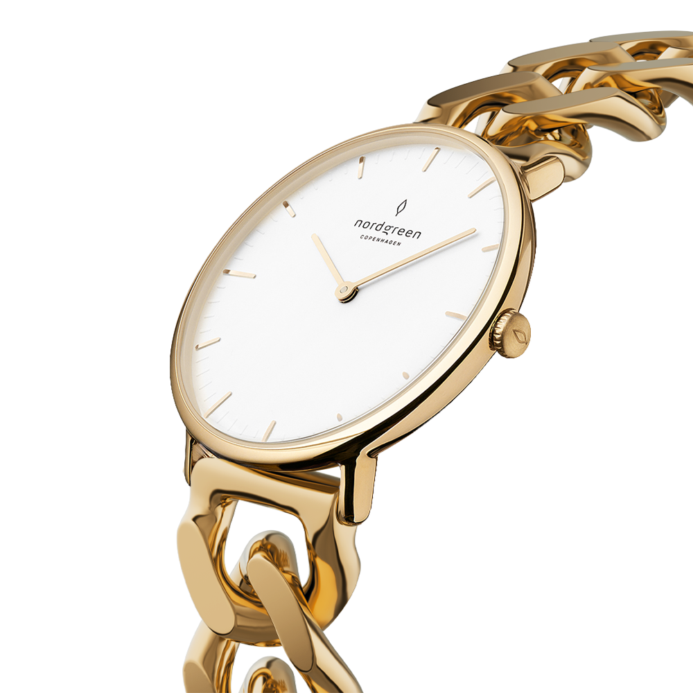 Nordgreen Native 32mm Gold Chain Link Watch