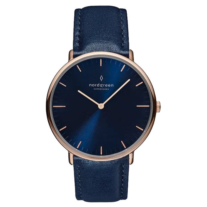 Nordgreen Native 32mm Navy Vegan Leather Strap Watch