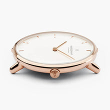 Load image into Gallery viewer, Nordgreen Native 32mm Rose Gold Case Black Leather Strap Watch