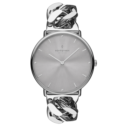 Nordgreen Native 28mm Silver Chain Watch