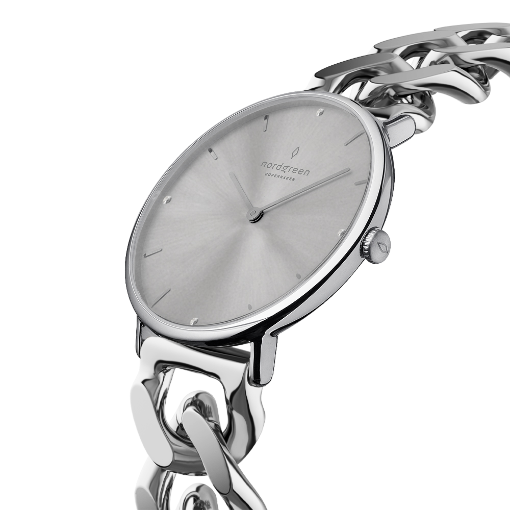 Nordgreen Native 28mm Silver Chain Watch