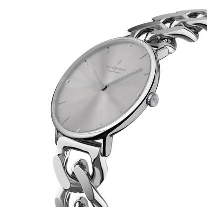 Nordgreen Native 28mm Silver Chain Watch
