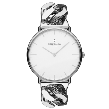 Nordgreen Native 32mm Silver Chain Link Watch