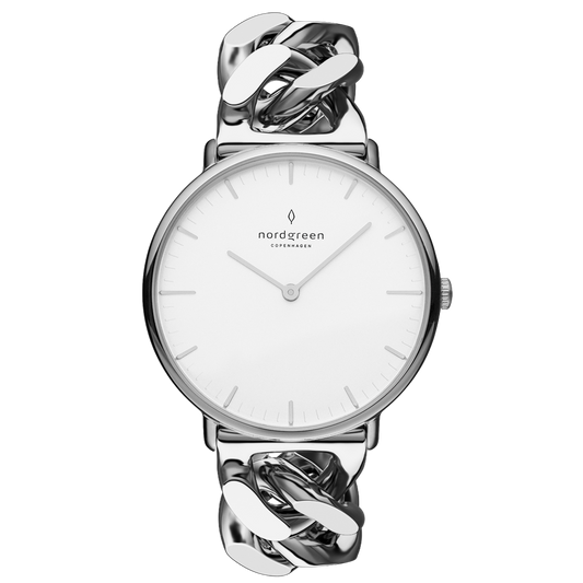 Nordgreen Native 32mm Silver Chain Link Watch