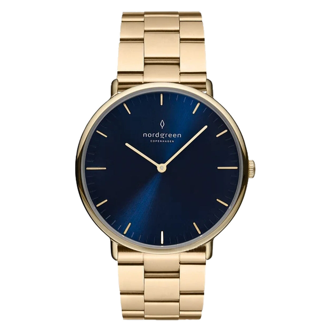 Nordgreen Native 36mm Gold 3 Link Strap Watch