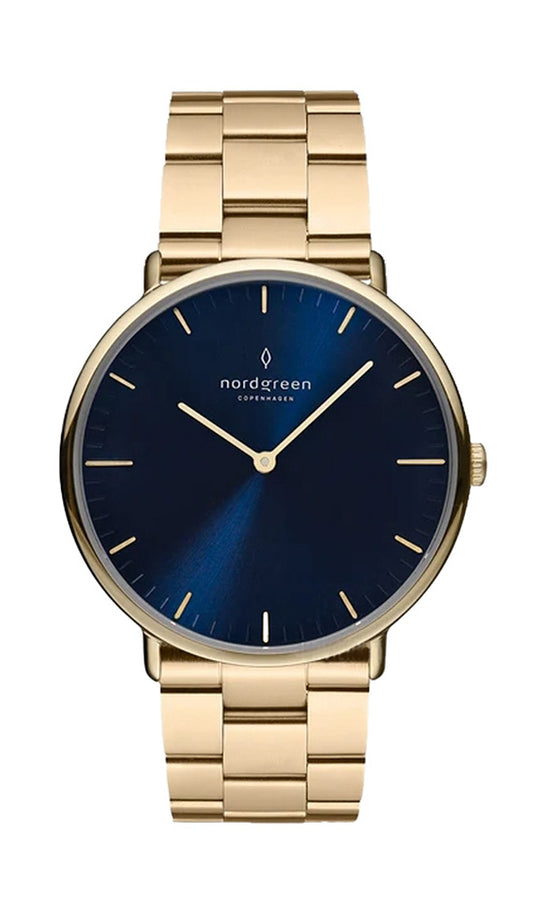 Nordgreen Native 36mm Gold 3 Link Strap Watch