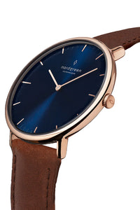 Nordgreen Native 40mm Brown Leather Strap Watch