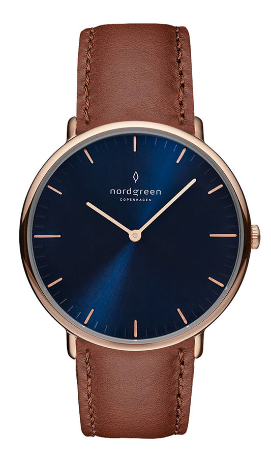 Nordgreen Native 40mm Brown Leather Strap Watch