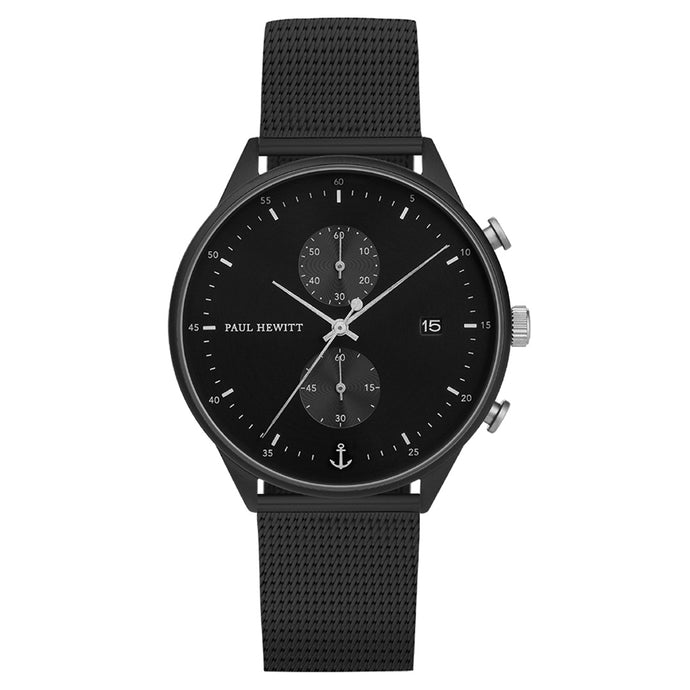 Paul Hewitt Chrono Black Sunray Mesh Watch