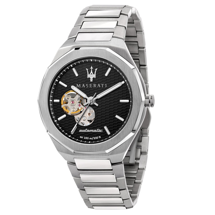 Maserati Stile Open Heart 45mm Silver Watch