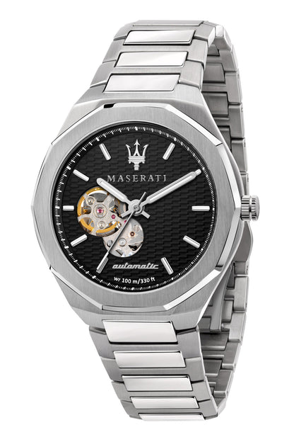 Maserati Stile Open Heart 45mm Silver Watch