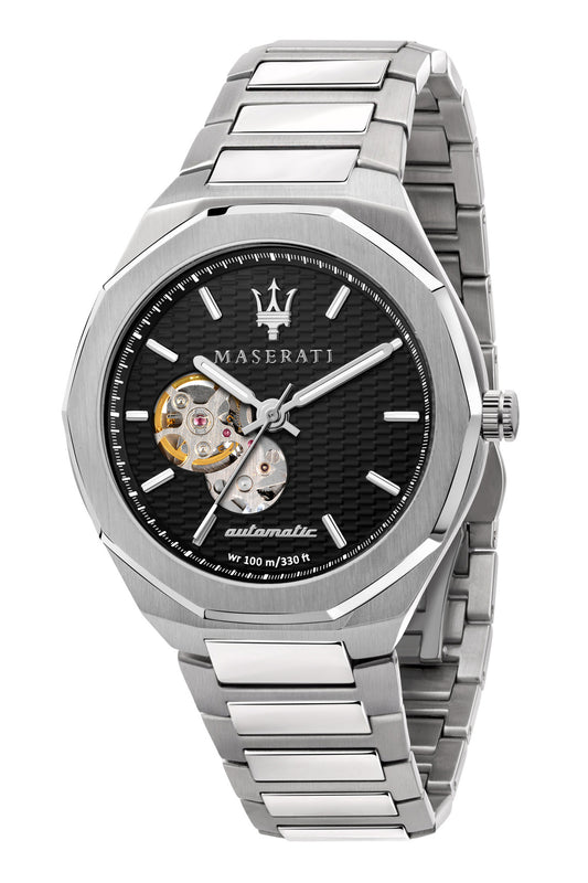 Maserati Stile Open Heart 45mm Silver Watch
