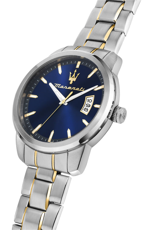 Maserati Successo 42mm Blue Dial Two Tone Stainless Steel Strap Watch