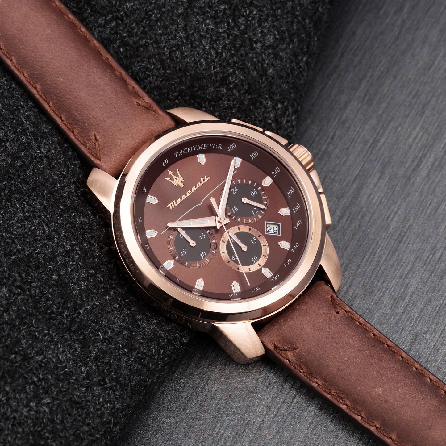 Maserati Successo 44mm Brown Watch