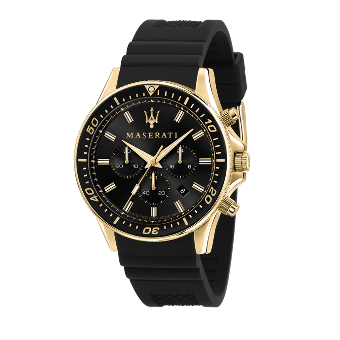 Maserati Sfida 44mm Black Stainless Steel Chronograph Watch