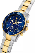 Load image into Gallery viewer, Maserati Competizione 43mm Blue Dial Two Tone Stainless Steel Strap Watch