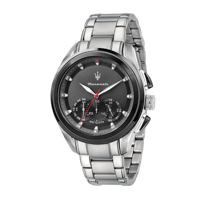 Maserati Traguardo 45mm Black Dial Silver Bracelet Watch