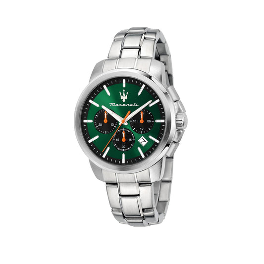 Maserati Successo 42mm Chrono Green Dial Stainless Steel Strap Watch