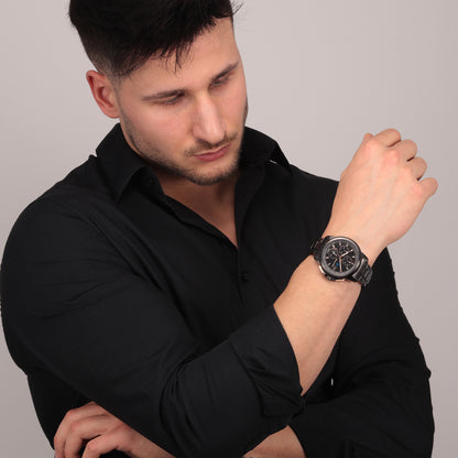 Maserati Successo Solar 44mm Gun Metal Chronograph Watch