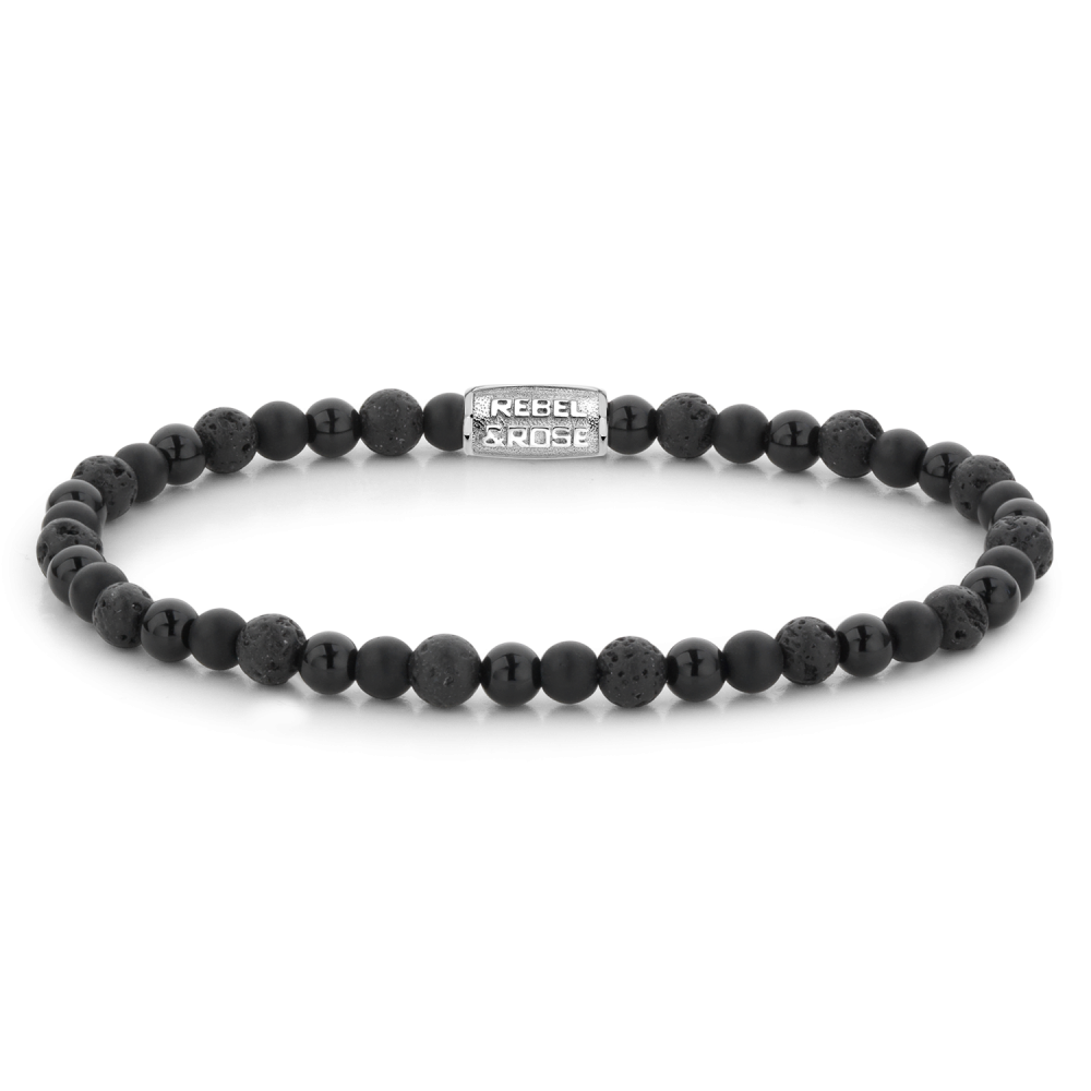 Rebel and Rose Black Rocks 4mm Bracelet