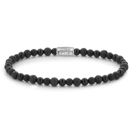 Rebel and Rose Black Rocks 4mm Bracelet