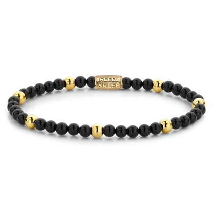 Rebel and Rose Black Panther Yellow Gold Plated 4mm Bracelet