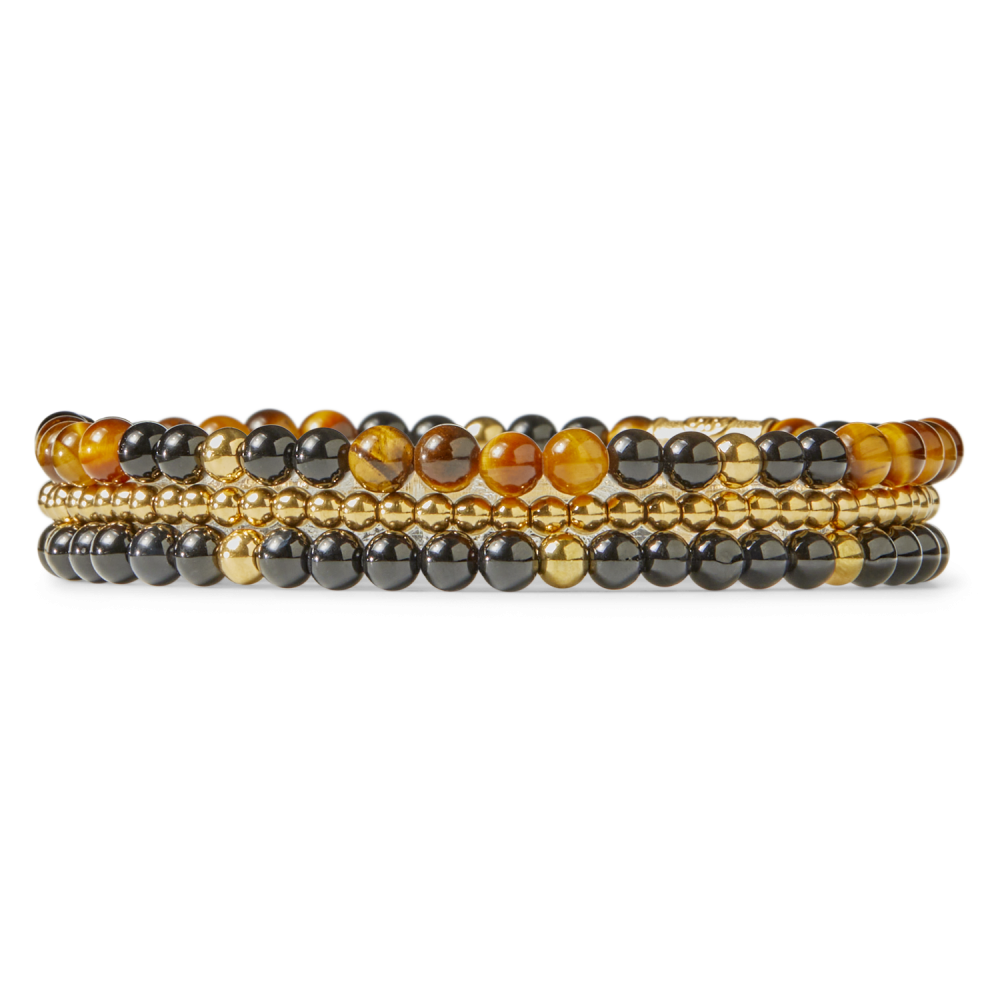 Rebel and Rose Black Panther Yellow Gold Plated 4mm Bracelet
