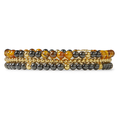 Rebel and Rose Black Panther Yellow Gold Plated 4mm Bracelet