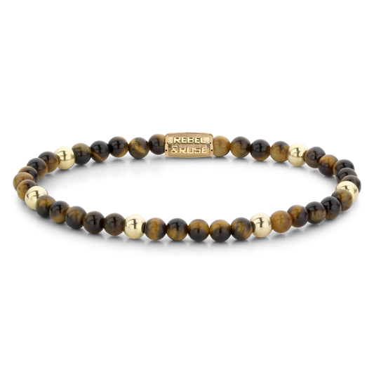 Rebel and Rose Tiger Lily Yellow Gold Plated 4mm Bracelet