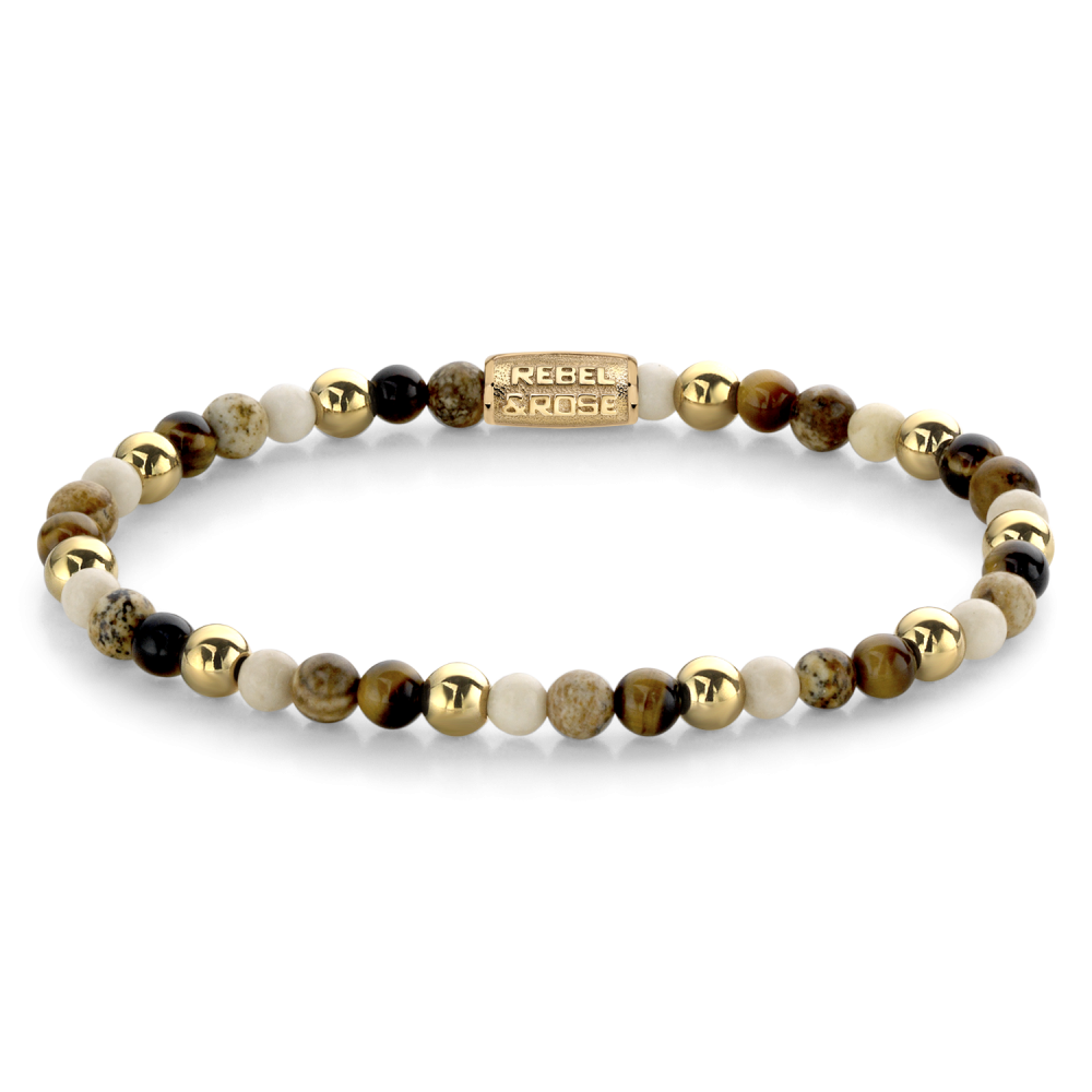 Rebel and Rose Autumn Love Yellow Gold Plated 4mm Bracelet