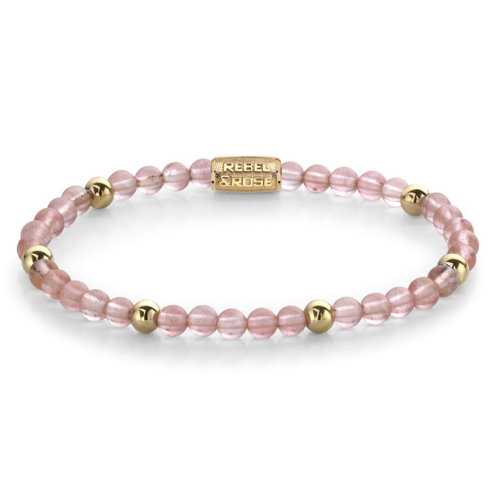 Rebel and Rose Cherry Rose Yellow Gold Plated 4mm Bracelet
