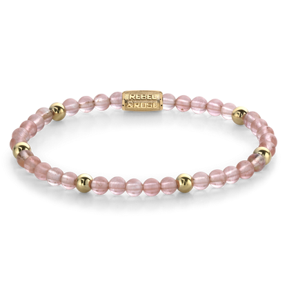 Rebel and Rose Cherry Rose Yellow Gold Plated 4mm Bracelet