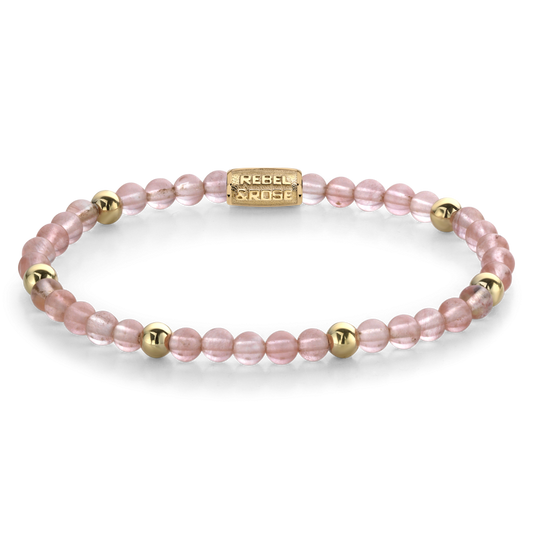 Rebel and Rose Cherry Rose Yellow Gold Plated 4mm Bracelet