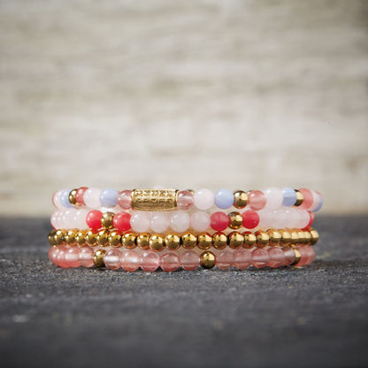 Rebel and Rose Cherry Rose Yellow Gold Plated 4mm Bracelet