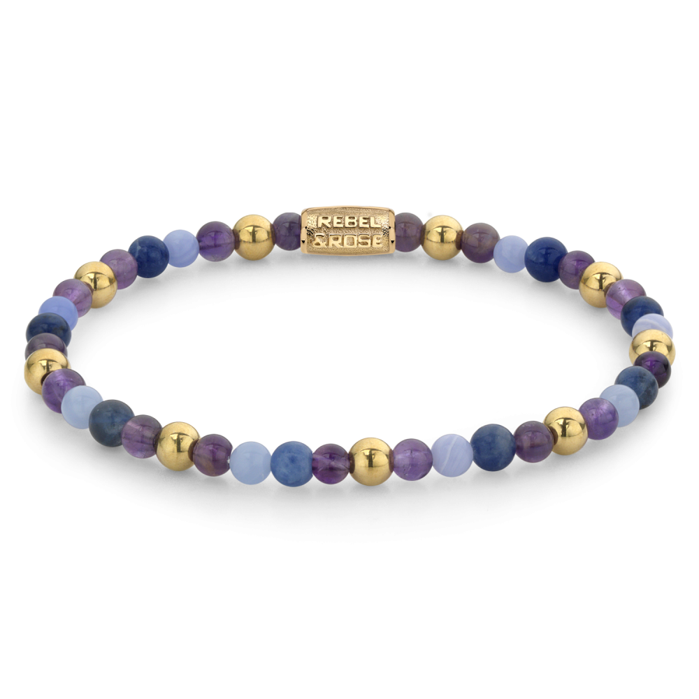 Rebel and Rose Are Violets Blue? Yellow Gold Plated 4mm Bracelet