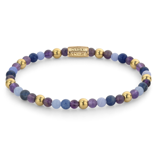 Rebel and Rose Are Violets Blue? Yellow Gold Plated 4mm Bracelet