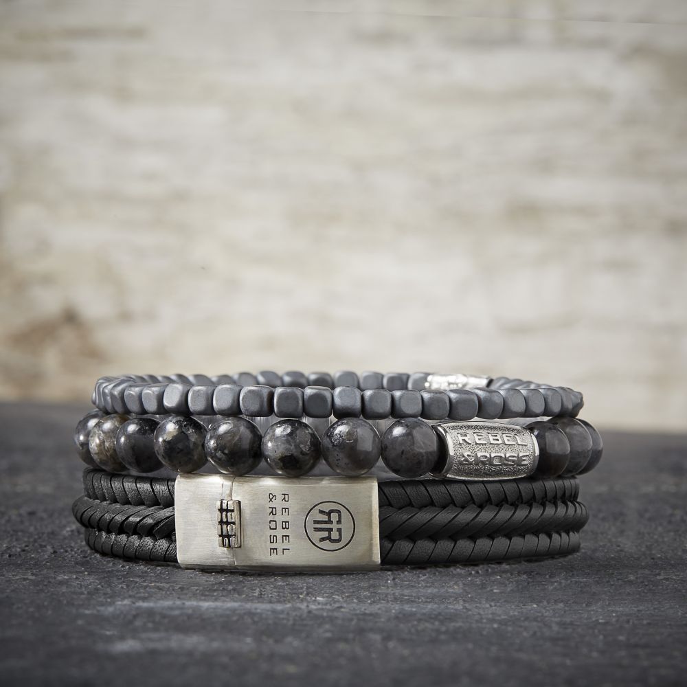 Rebel and Rose Roll The Dices - Mad Dark Grey 4mm  Bracelet