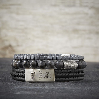 Rebel and Rose Roll The Dices - Mad Dark Grey 4mm  Bracelet