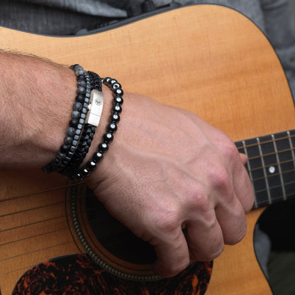 Rebel and Rose Roll The Dices - Mad Dark Grey 4mm  Bracelet