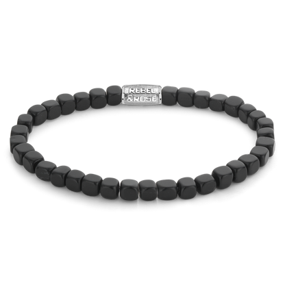 Rebel and Rose Roll The Dices - The Black Stone 4mm  Bracelet