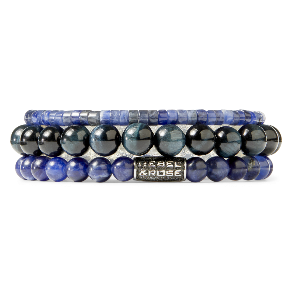 Rebel and Rose Slices - Midnight Blue 4mm Bracelet