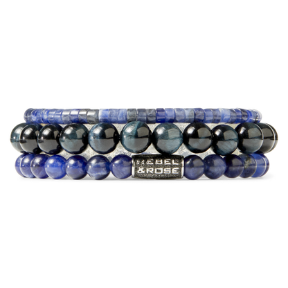 Rebel and Rose Slices - Midnight Blue 4mm Bracelet