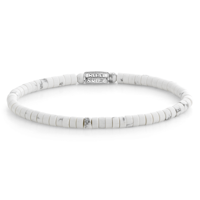 Rebel and Rose Slices - Virgin White 4mm Bracelet