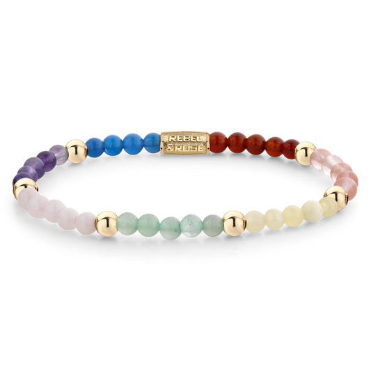 Rebel and Rose I’ve Got The Power 4mm - 18ct Yellow Gold Plated Bracelet