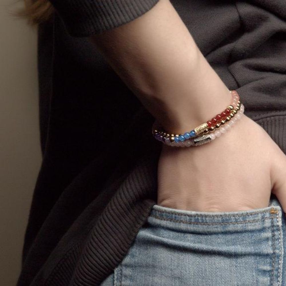 Rebel and Rose I’ve Got The Power 4mm - 18ct Yellow Gold Plated Bracelet