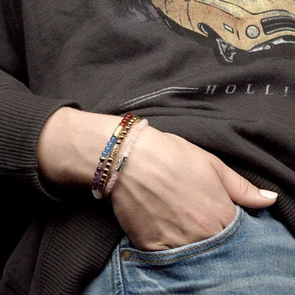 Rebel and Rose I’ve Got The Power 4mm - 18ct Yellow Gold Plated Bracelet