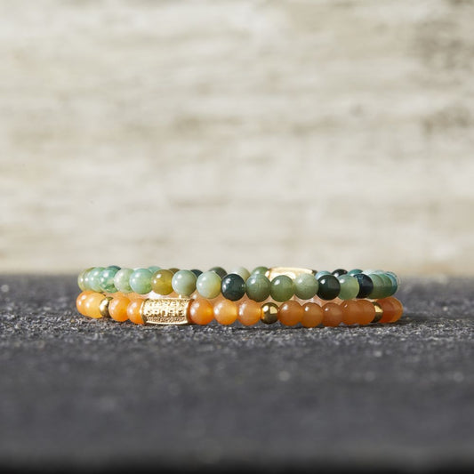 Rebel and Rose Orange Sky 4mm - 18ct Yellow Gold Plated Bracelet