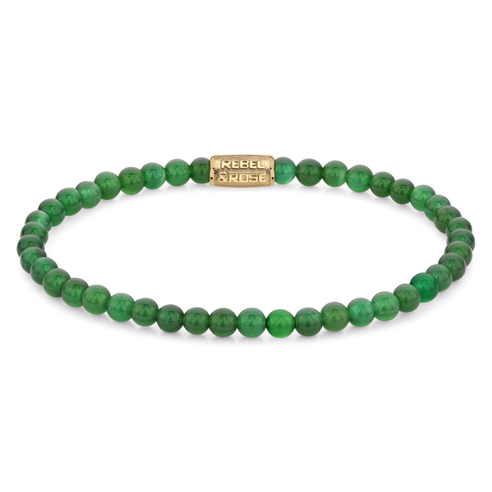 Rebel and Rose Green Harmony Gold 4mm Bracelet