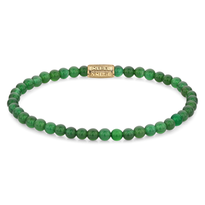 Rebel and Rose Green Harmony Gold 4mm Bracelet